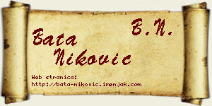 Bata Niković vizit kartica